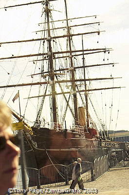 "The Discovery", the ship on which Scott travelled to the Antarctic on his final voyage. [Scotland]