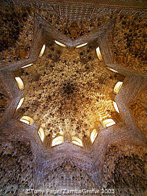 The geometrical ceiling pattern of the Sala de los Abencerrajes