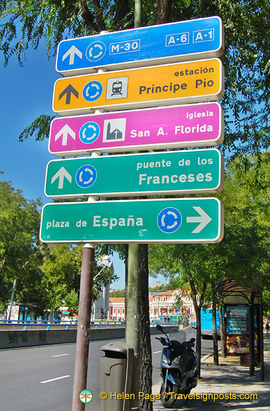 Madrid travel signpost