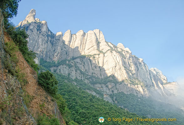 Montserrat, the serrated mountain in view