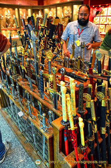 Toledo swords at the Suarez showroom