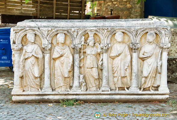 Highly sculptured sarcophagus
