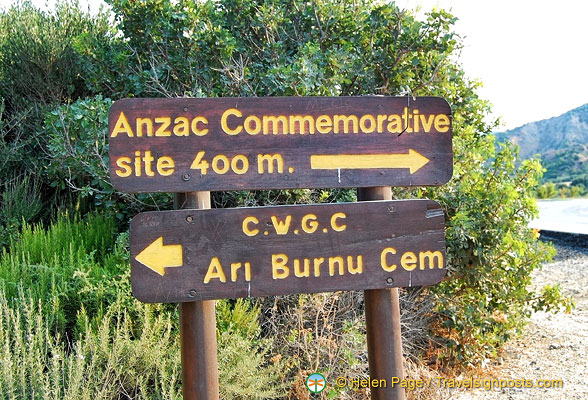 Signpost for Anzac Commemorative site