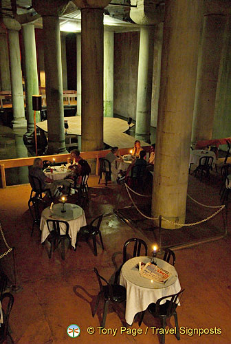 The Cistern Cafe, viewed from the top of the steps