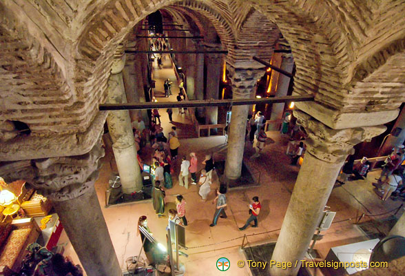 Looking down into the Basilica Cistern