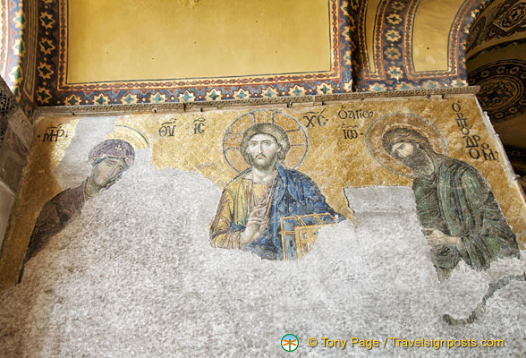 The Deësis mosaic in Hagia Sophia upper galleries