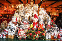 Teddy bears, snowmen and other Christmas decorations
