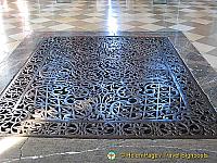 Grate in floor allows heating from kitchen to heat this room[Marble Hall - Melk Benedictine Abbey - Melk - Austria]