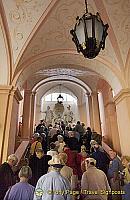 Crowds making their way up the steps Melk Benedictine Abbey