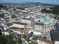 Aerial view of Salzburg from the Hohensalzburg Fortress