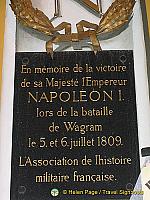 Plaque commemorating Napoleon's victory