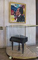 This portrait of Mahler by R.B. Kitaj hangs in the area where Mahler once worked
