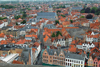 Aerial view of Bruges from the Belfort
