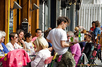 Café scene in Place Saint-Géry 