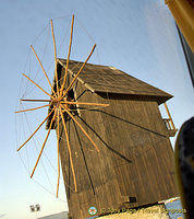 Old wooden windmill on the isthmus