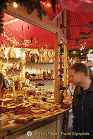 Stall selling wooden handicraft