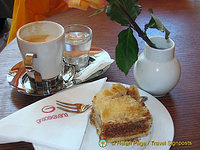 Having a coffee break at the Gradskavana cafe in the Square of the Loggia