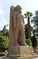 Colossal statues of Rameses II guard the gates to the temple.
[Temple of Ptah - Mit Rahina village - Memphis - Egypt]