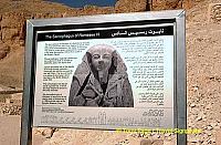 This plaque tells of the reconstruction of the Sarcophagus of Rameses VI in 2003.
[Rameses VI - Valley of the Kings - Egypt]
