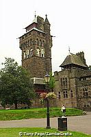 The Clock Tower was built on the foundations of a Roman bastion at the South West angle of the medieval curtain wall
[Cardiff C
