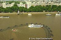 Shadow of London Eye on River Thames