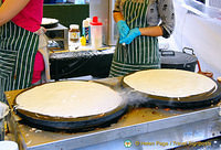 Crepes being made