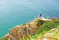 Steps down to the Minack Theatre