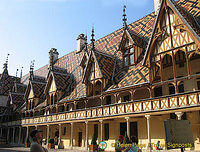Colourful glazed-tile roof - the symbol of Burgundy abroad
