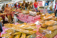 Bread stall at the Marché Président Wilson 