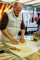 Preparing pita breads