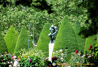 The Thinker in the beautiful gardens of Musée Rodin