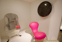 Marc Newson "Embryo" chair and  other works at the Musée des Arts Décoratifs