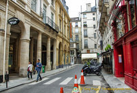 Le Grand Véfour on the left is a Michelin-starred restaurant at 17 rue de Beaujolais