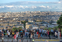 Panoramic views of Paris from the foot of Sacre-Coeur