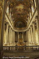 The beautiful interior of the Royal Chapel is decorated with Corinthian columns and white marble