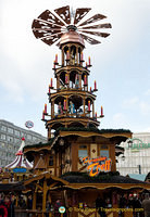 Christmas pyramid decorated with nativity scenes
