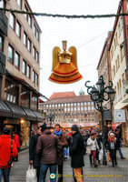 Nuremberg Christkind overlooking the market