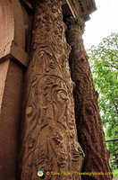 Ornate engravings on Heidelberg Castle gate columns