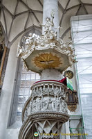 Gothic sandstone pulpit