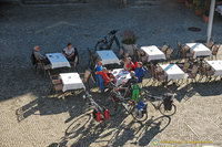 Cyclists in Weikersheim marktplatz
