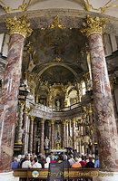 Very ornate interior of Hofkirche