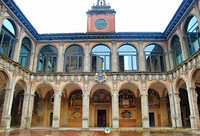 The wing of Archiginnasio of Bologna housing the Anatomical Theatre