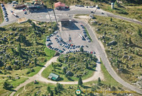 Aerial view of Lagazuoi cable car base station