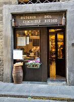 Osteria del Cinghiale Bianco, a popular restaurant at Borgo San Jacopo, 43
