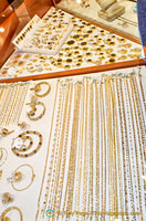 Display of gold jewelry at the Gold Corner