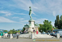Piazzale Michelangelo is dedicated to the great sculptor and a copy of his Statue of David stands in the square