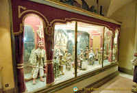 An exhibit in the Palazzo Borromeo grotto