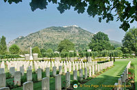 Cassino War Cemetery with view of Monte Cassino