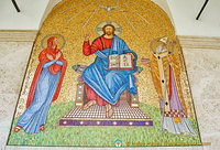 Mosaic of Jesus Christ flanked by the Virgin Mary and St Martin