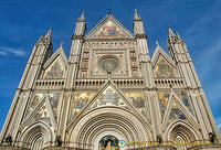 A wealth of artwork on the facade of Orvieto Duomo